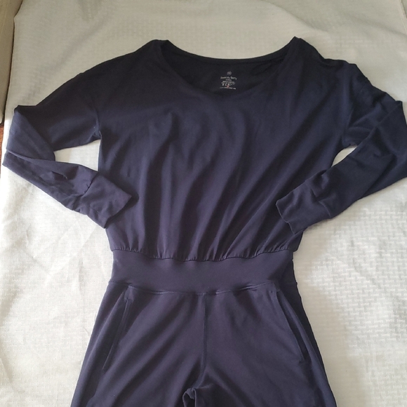 Sweaty Betty Blue Jumpsuit Track Pants with Relaxed Fit Sz XS - Picture 4 of 10